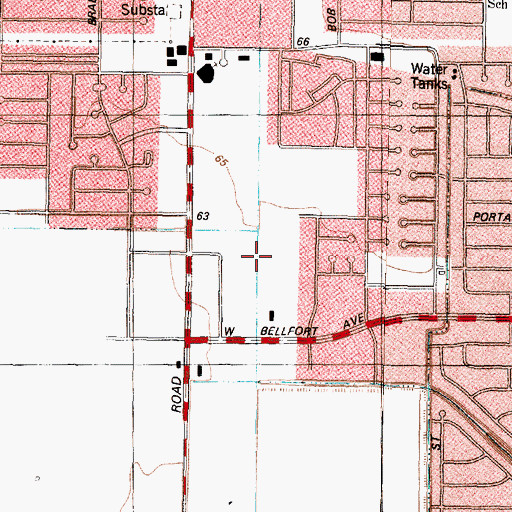 Topographic Map of Northbrook, TX