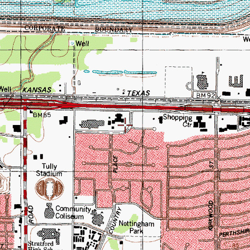 Topographic Map of Nottingham West, TX