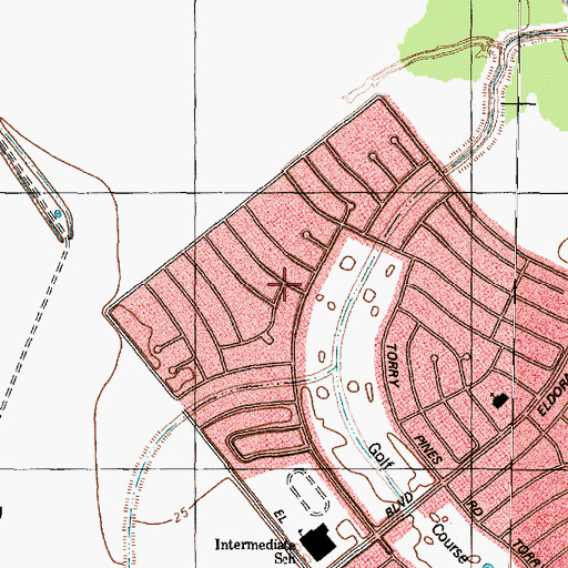 Topographic Map of Oak Brook West, TX