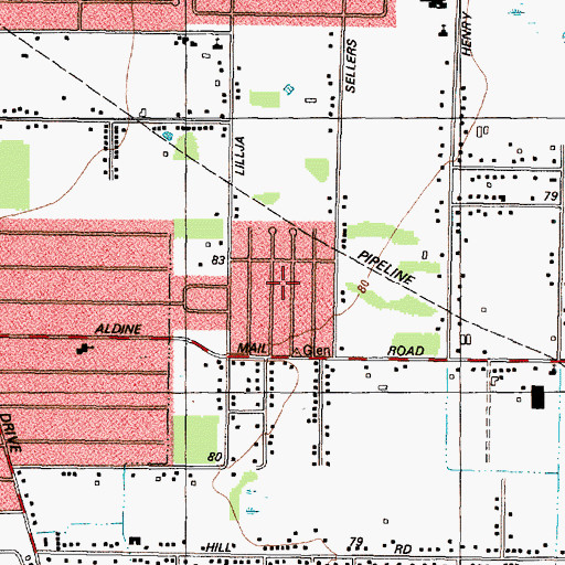Topographic Map of Oak Glen Place, TX