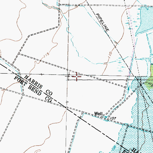 Topographic Map of Oak Park Trails, TX