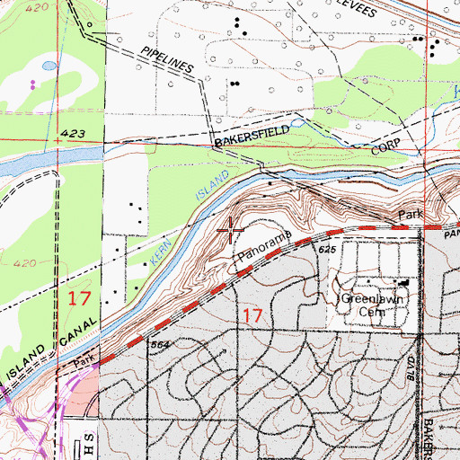 Topographic Map of Panorama Park, CA
