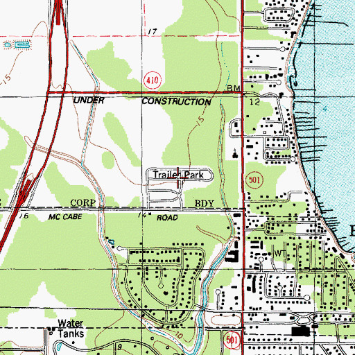 Topographic Map of Oakhurst Shores, TX