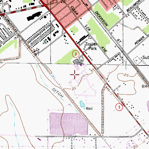Topographic Map of Oaks of Clear Creek, TX