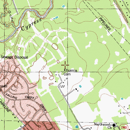 Topographic Map of Olde Oaks, TX