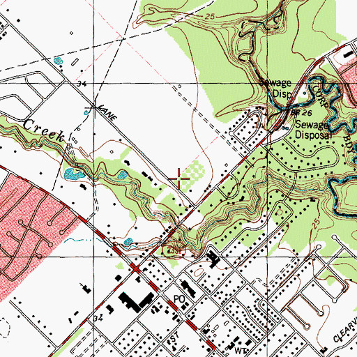 Topographic Map of Orchard, TX