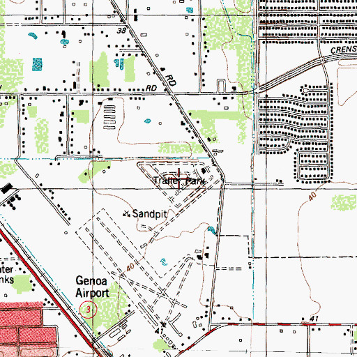Topographic Map of Parkland Village, TX