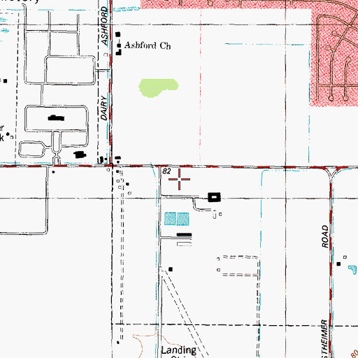 Topographic Map of Dairy Ashford Shopping Center, TX