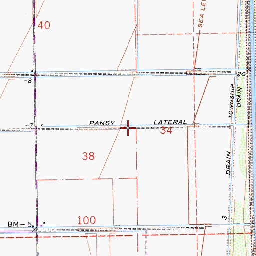 Topographic Map of Pansy Lateral, CA