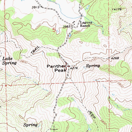 Topographic Map of Panther Peak, CA