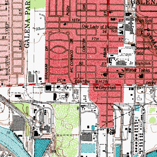 Topographic Map of Galena Park Shopping Center, TX