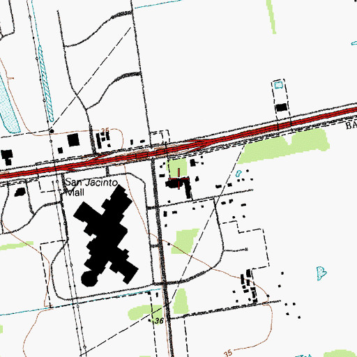 Topographic Map of Goose Creek Shopping Center, TX