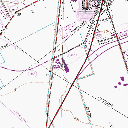 Topographic Map of Highland Square Shopping Center, TX