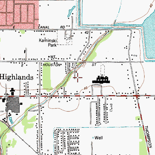Topographic Map of Highlands Sports Complex, TX