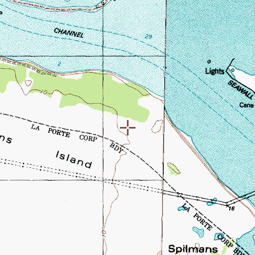 Topographic Map of Houston Port Authority, TX