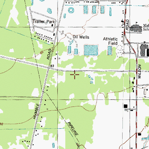 Topographic Map of Humble Industrial Park, TX