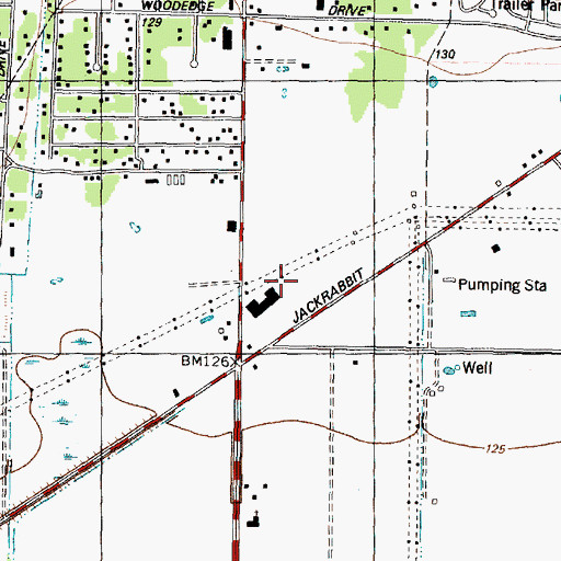 Topographic Map of Jones Square Shopping Center, TX