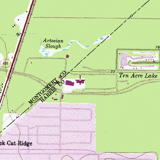 Topographic Map of Kingswood Shopping Center, TX