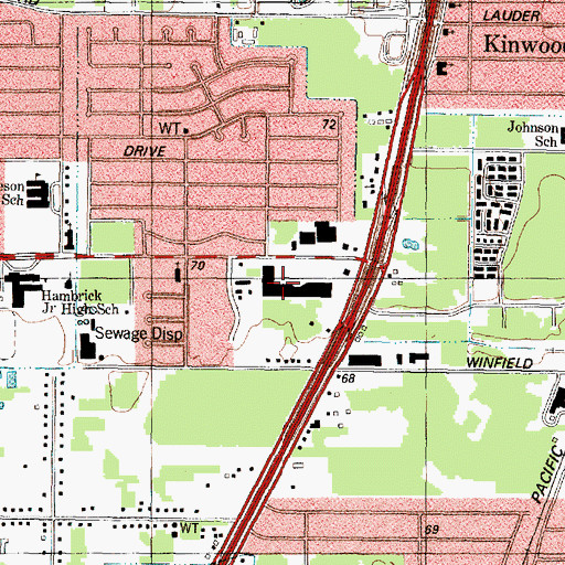 Topographic Map of Northwood Plaza Shopping Center, TX