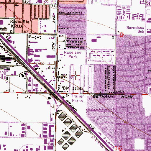 Topographic Map of Bethany Grand Mobile Home Park, AZ
