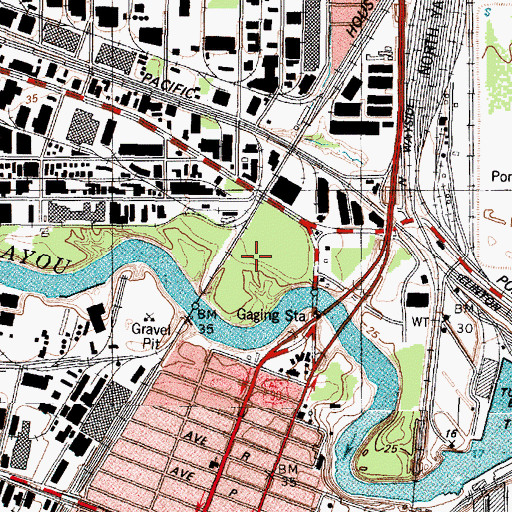 Topographic Map of Sixty-Ninth Street Wastewater Treatment Plant, TX