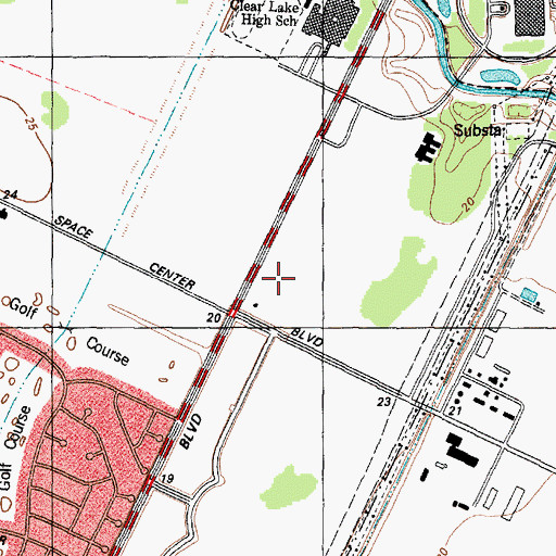 Topographic Map of Star Plaza Shopping Center, TX