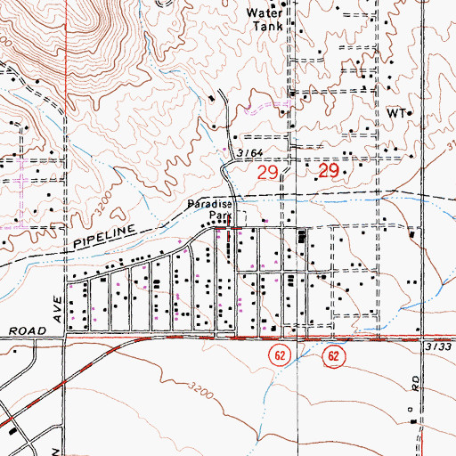 Topographic Map of Paradise Park, CA