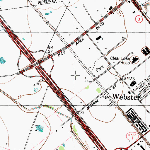 Topographic Map of The Center at Baybrook Shopping Center, TX