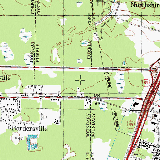 Topographic Map of The Commons at Deerbrook Shopping Center, TX