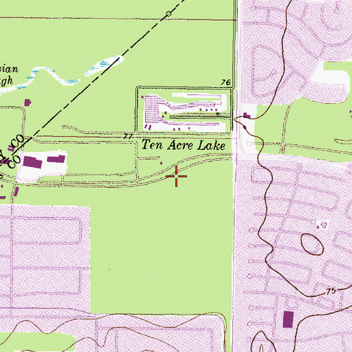 Topographic Map of The Market Place Shopping Center, TX