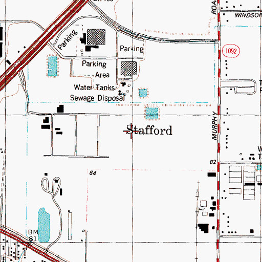 Topographic Map of The Oaks Center, TX