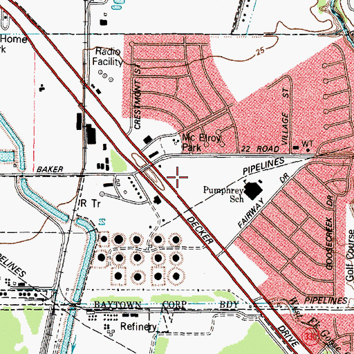Topographic Map of West Town Center Shopping Center, TX