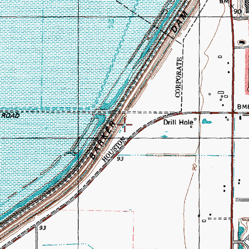 Topographic Map of Westheimer Oaks Shopping Center, TX