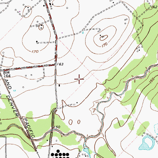 Topographic Map of Albury Manor, TX