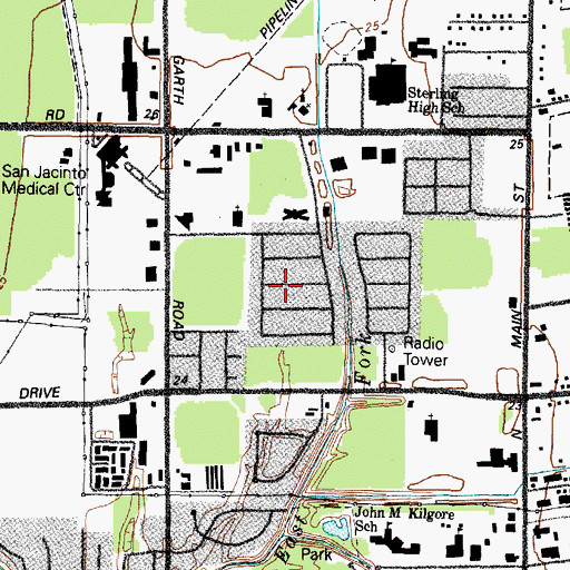 Topographic Map of Allenbrook, TX