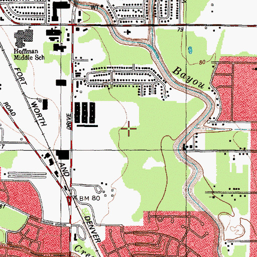 Topographic Map of Antoine Forest Estates, TX