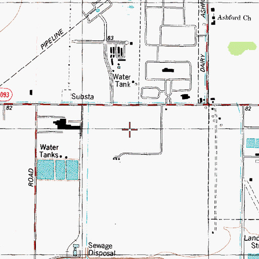 Topographic Map of Ashford Park, TX