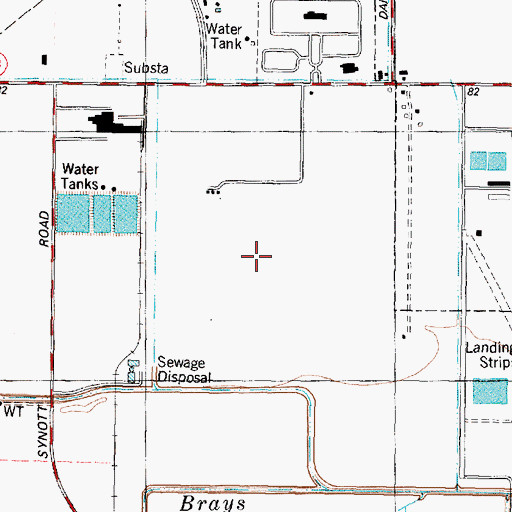 Topographic Map of Ashford Village, TX