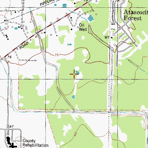 Topographic Map of Atascocita Acres, TX