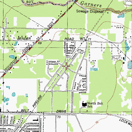 Topographic Map of Audubon Park, TX