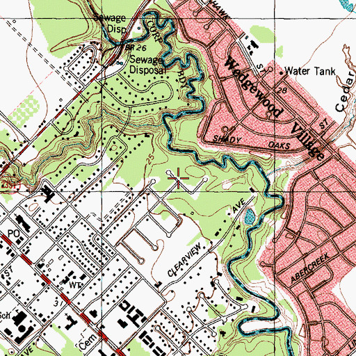 Topographic Map of Baker Editions, TX