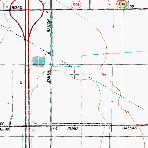 Topographic Map of Waterbury, TX