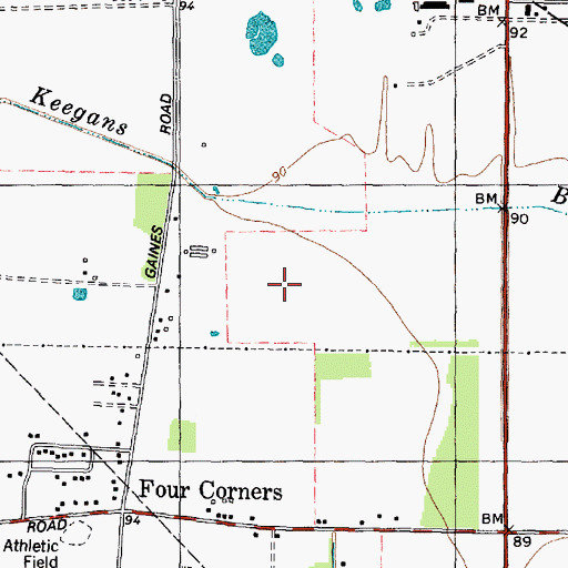 Topographic Map of Waterford, TX