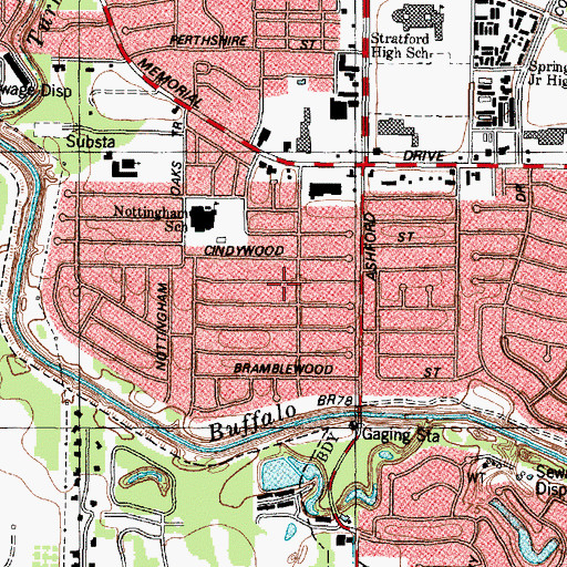 Topographic Map of Weschester, TX