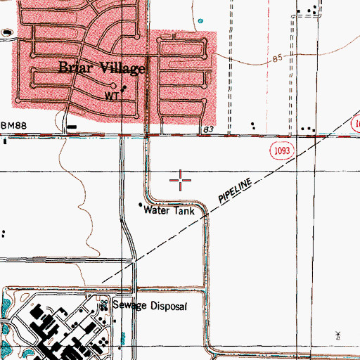 Topographic Map of West Hollow Park, TX