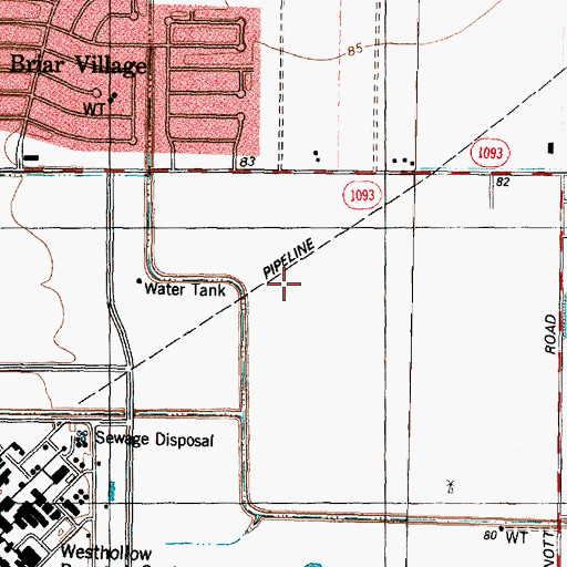 Topographic Map of West Wind, TX