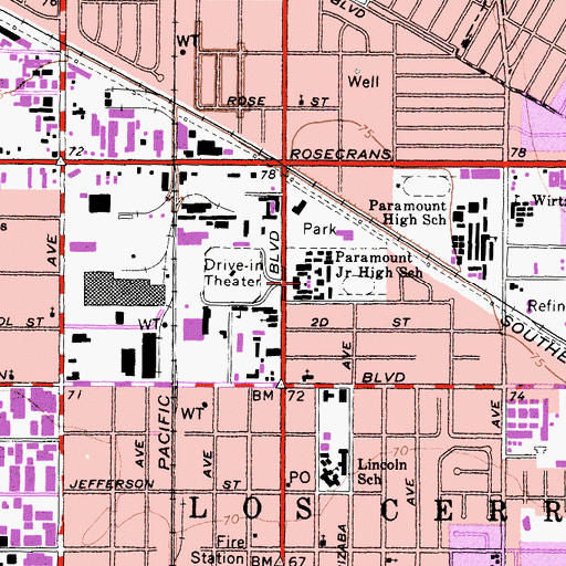 Topographic Map of Clearwater Intermediate School, CA
