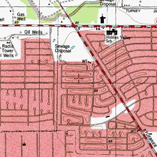 Topographic Map of Willow Run, TX