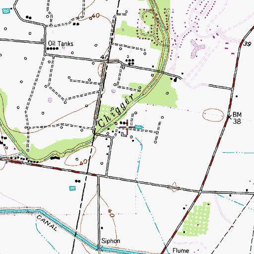 Topographic Map of Windsor Estates, TX
