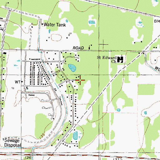 Topographic Map of Windsor Forest, TX